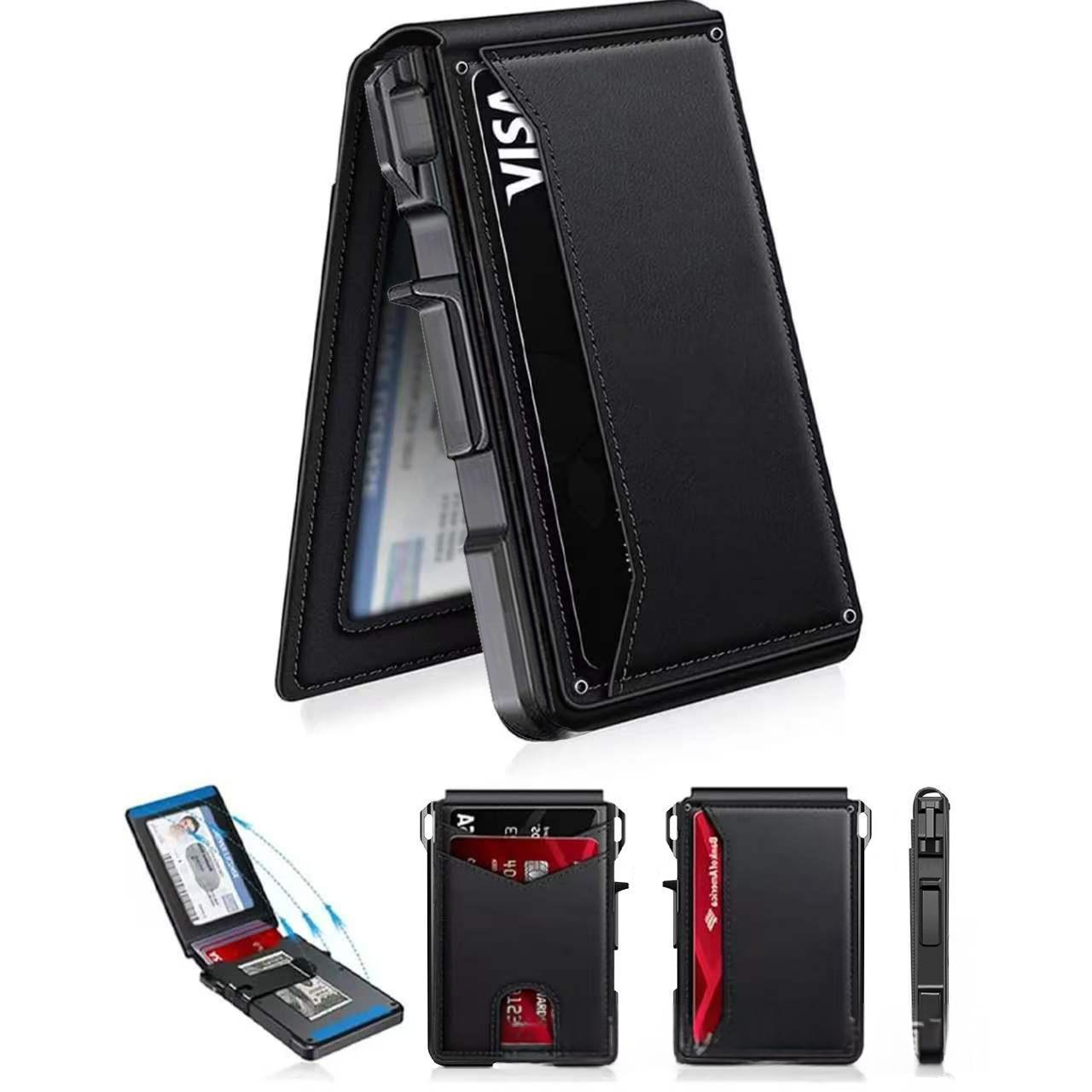Cross-border Carbon-fiber Leather Case Aluminum Holder Card