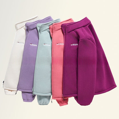 Fleece-lined Heavyweight Polar Fleece Windproof And Warm Stand-collar Jacket