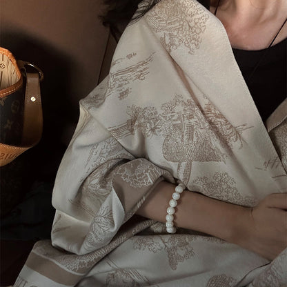 Womens Outerwear Summer Office Warmth Niche Light-Luxury Small Wool Blanket Shawl