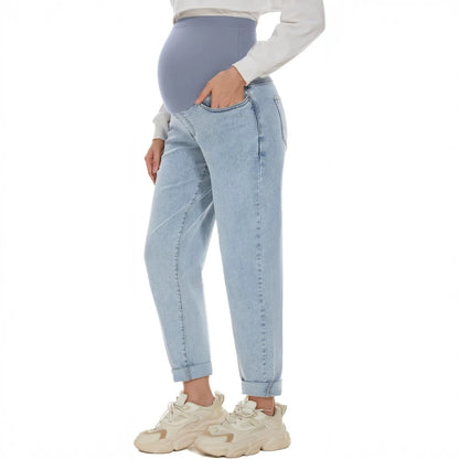 Maternity Slim-fit Solid-color Versatile Skinny Jeans