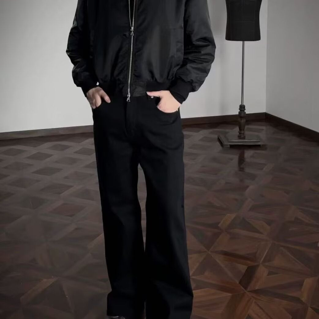 High-waisted Loose-fit Casual Straight-leg Pants