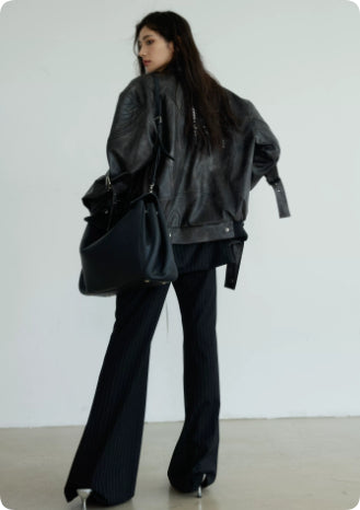 Dark Rock Genderless Futuristic Motorcycle Vintage Jacket