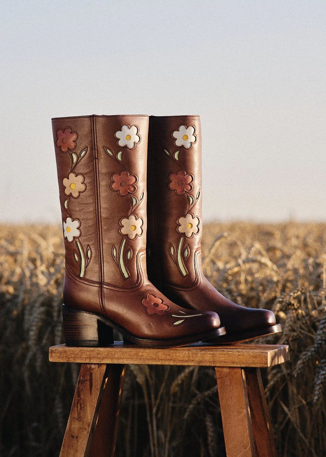 Stylish High-heeled Denim Boots Knee-high For Women