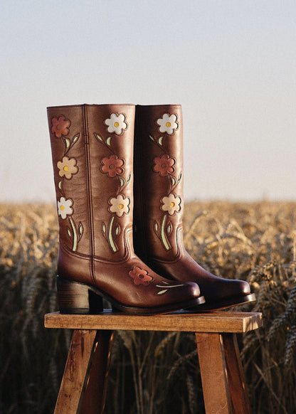 Stylish High-heeled Denim Boots Knee-high For Women