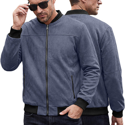 European And American Cross-border EBay Men's Spring And Autumn Suede Pilot Jacket, Foreign Trade Motorcycle Coat, American Baseball Jacket