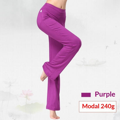 Womens Solid-Color Modal Yoga Pants