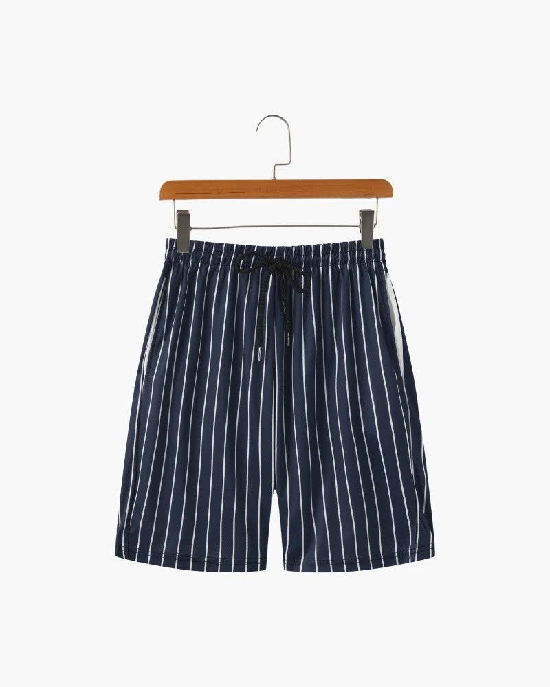 Casual Mens Wide-leg Printed Pinhole Shorts