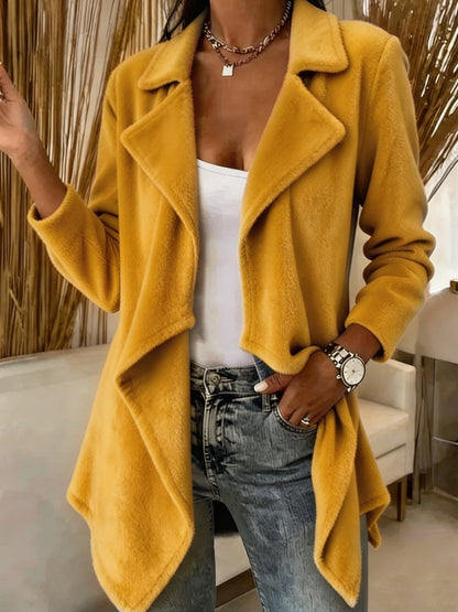 Womens Casual Long-sleeve Wool Cardigan Coat