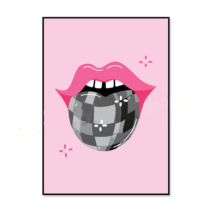 70s Y2K Mouth Poster Vintage Illustration