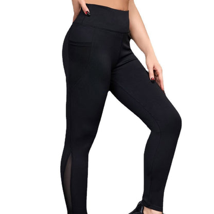 Side Pocket Quick-Dry Stretchy Sports Leggings Yoga Pants Women Butt-Lifting Running Yoga Wear Fitness Pants Breathable Quick-Dry
