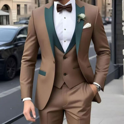 Mens Business Formal Wear Three-Piece Suit