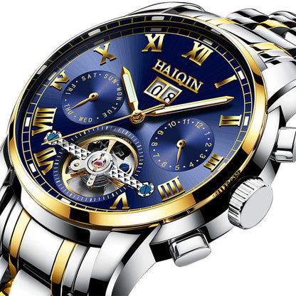 Men's Fashion Luminous Waterproof Skeleton Tourbillon Watch