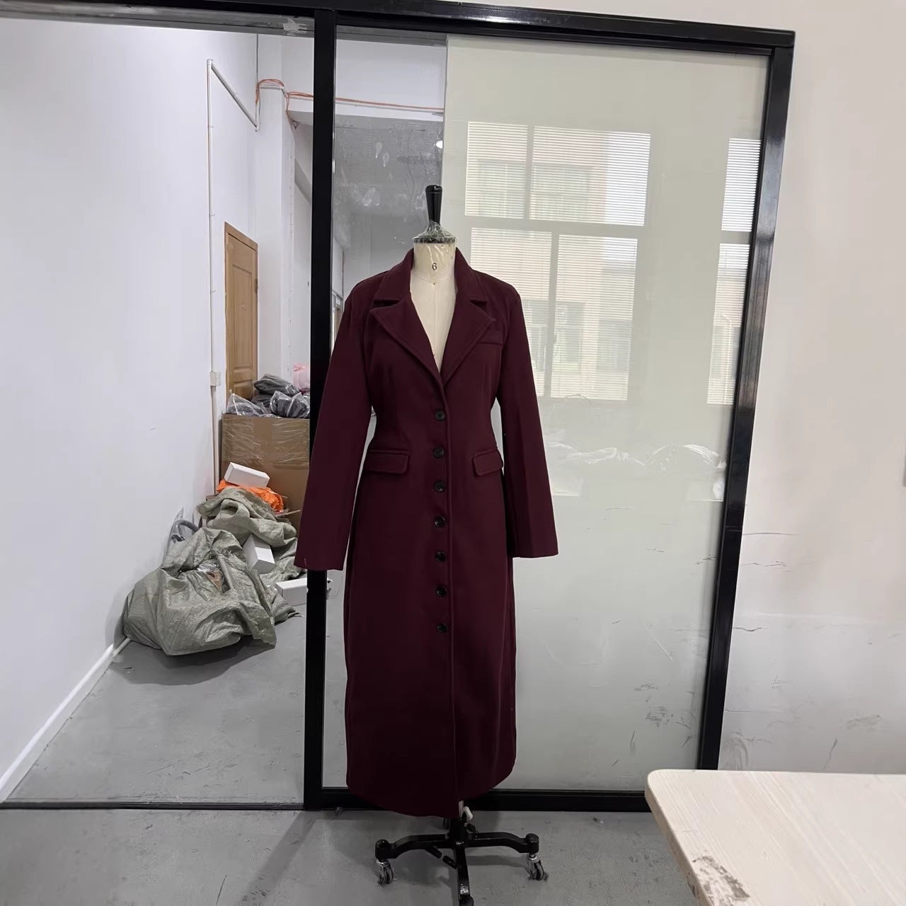 New Elegant Solid-color Lapel-tied Coat