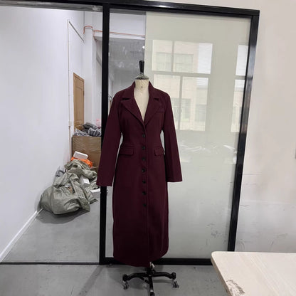 New Elegant Solid-color Lapel-tied Coat