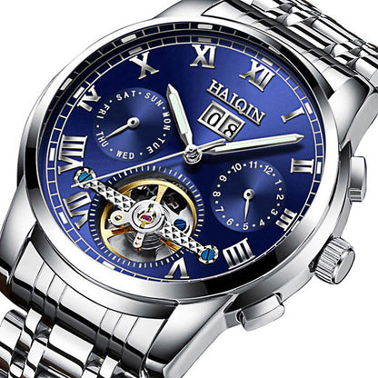 Men's Fashion Luminous Waterproof Skeleton Tourbillon Watch