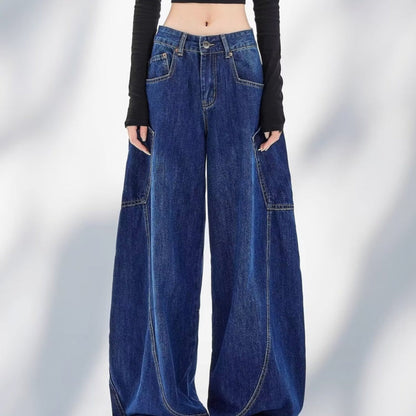 Womens Straight-Leg Loose Washed Distressed Jeans