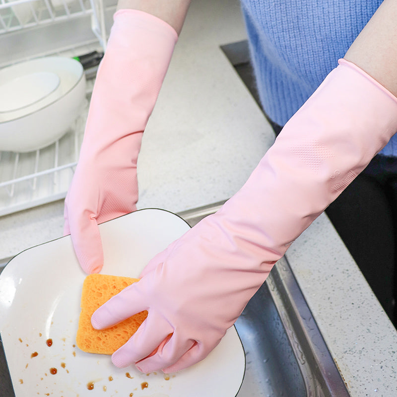 Rubber Waterproof Non-slip And Abrasion-resistant Household Cleaning Gloves