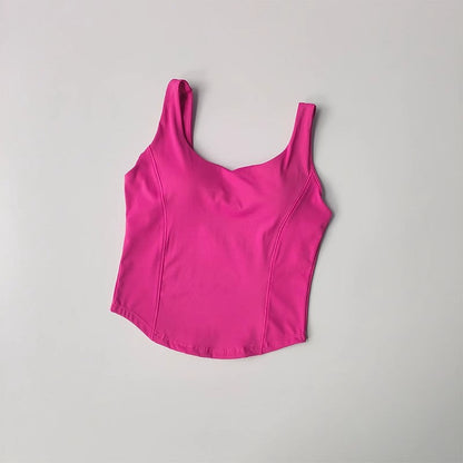 Womens Shock-Resistant High-Elastic Running And Fitness Tank Top