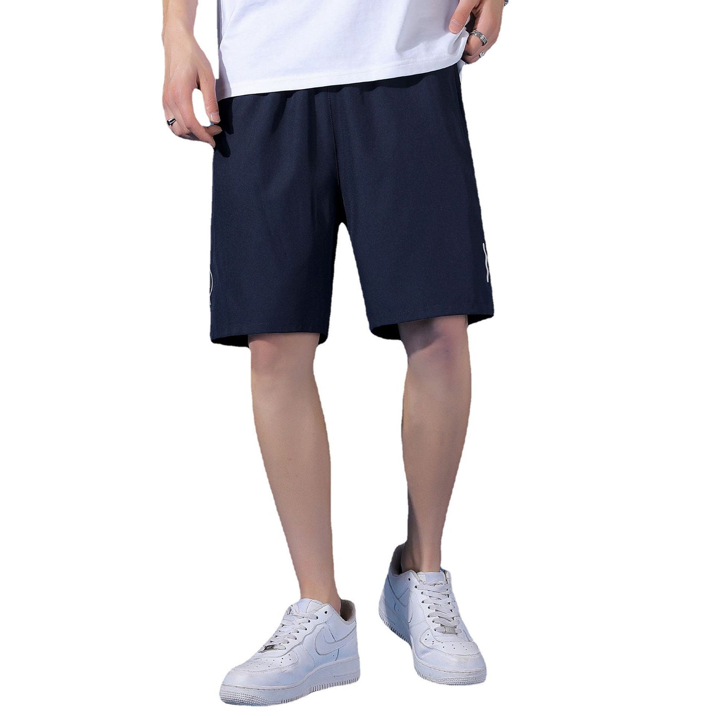 Men Ice Silk QuickDry 5 Inch Sports Casual Beach Shorts