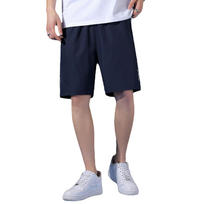 Men Ice Silk QuickDry 5 Inch Sports Casual Beach Shorts