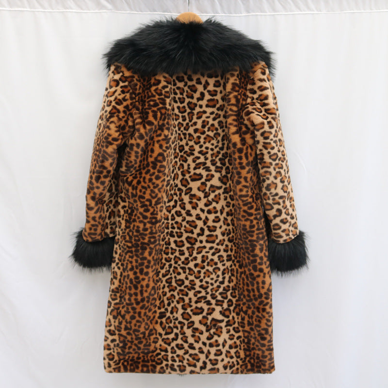 Womens Coat With A Large Fur Collar Warm Trench Coat Loose Fit