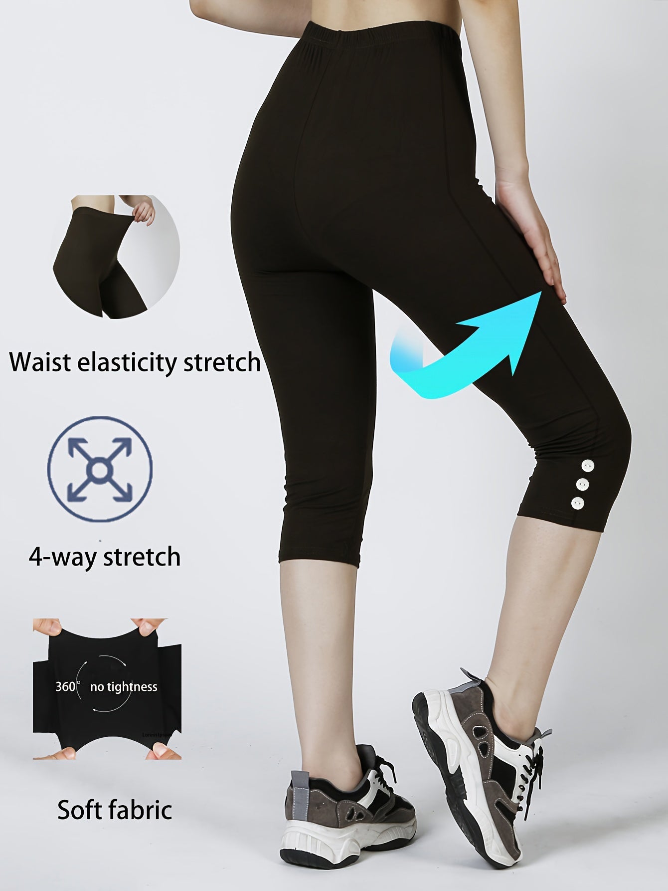 Capri Leggings For Women High Waisted Capris Tummy Control Yoga Pants With Pockets Workout Cycling Tights