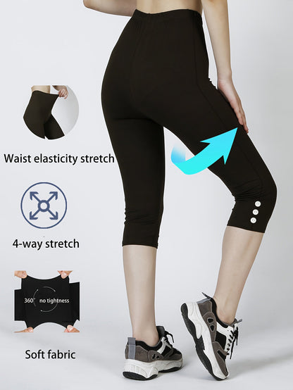 Capri Leggings For Women High Waisted Capris Tummy Control Yoga Pants With Pockets Workout Cycling Tights