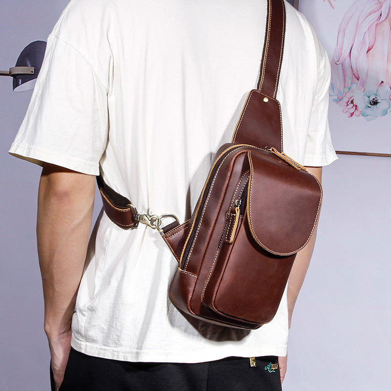 Men's Fashionable And Versatile Leather Crossbody Bag