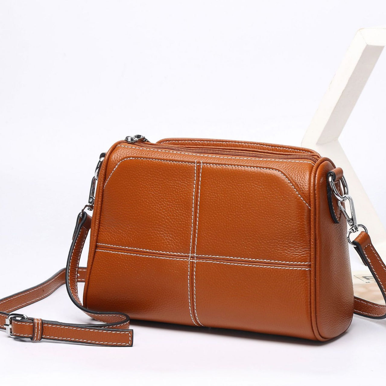 Women's Full-grain Leather Single-shoulder And Crossbody Bag