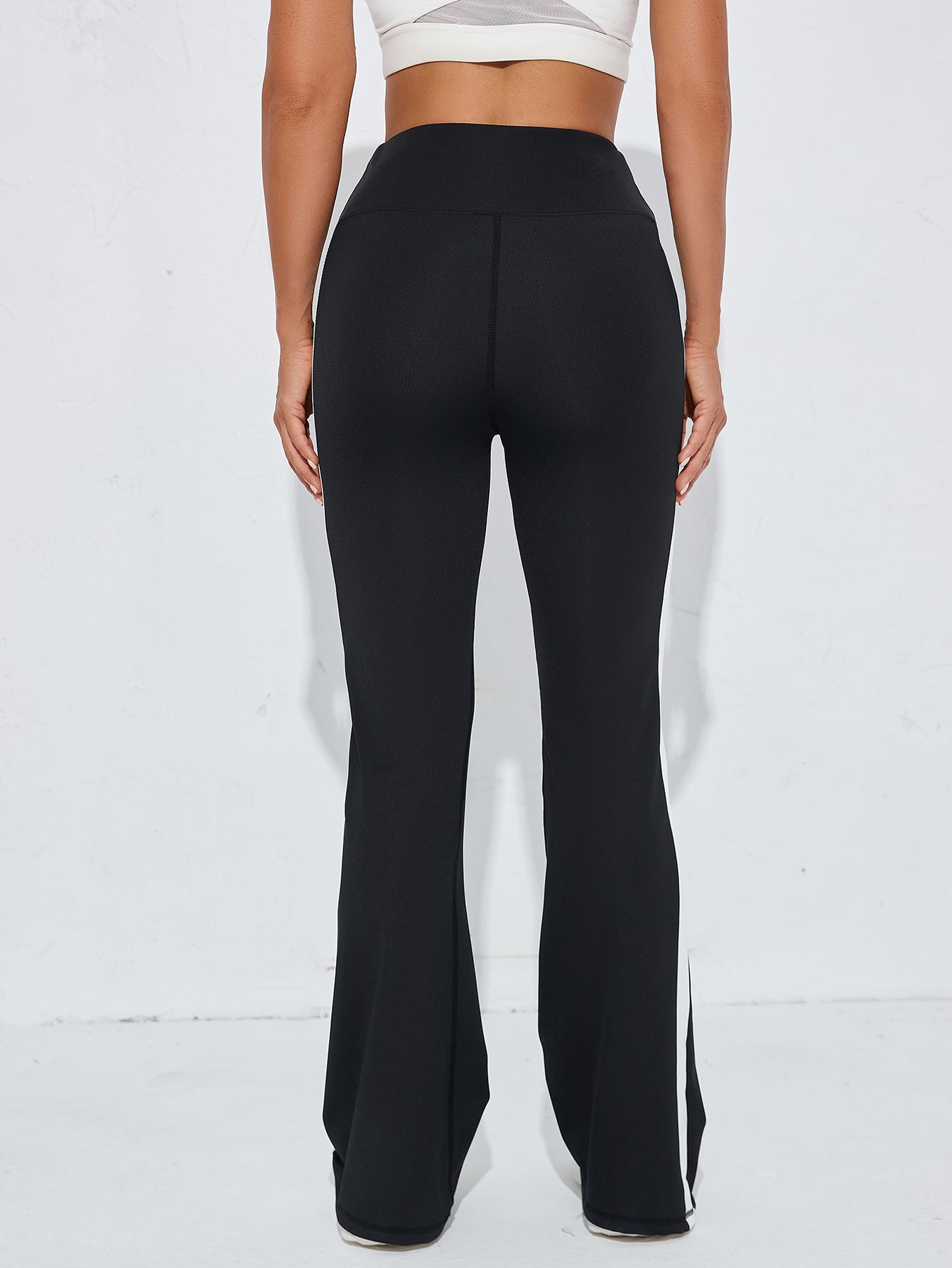 Cross-Border European And American New Style Side Stripe Patchwork High-Waisted Sports Fitness Casual Wide-Leg Yoga Pants For Women