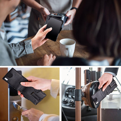 Cross-border Carbon-fiber Leather Case Aluminum Holder Card