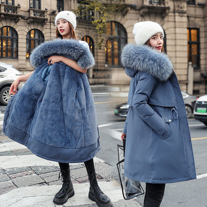 Womens Mid-length Padded Winter Parka Coat