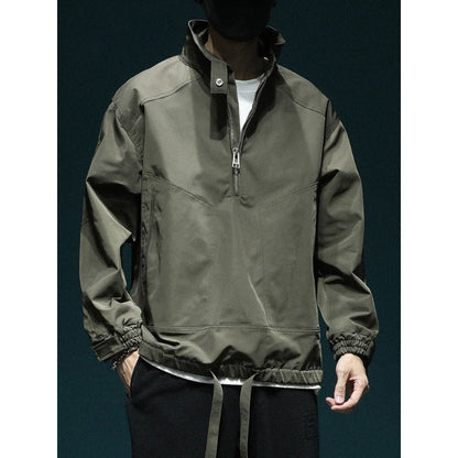 American Style Retro Bomber Jacket Mens Loose Fit Versatile All Season Coat