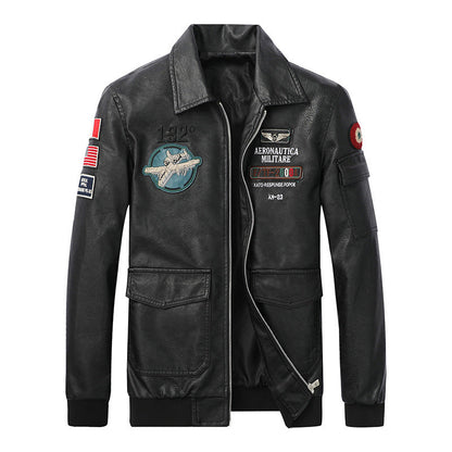New Black Patch Youth Slim Korean Fashion Men's Trench Coat