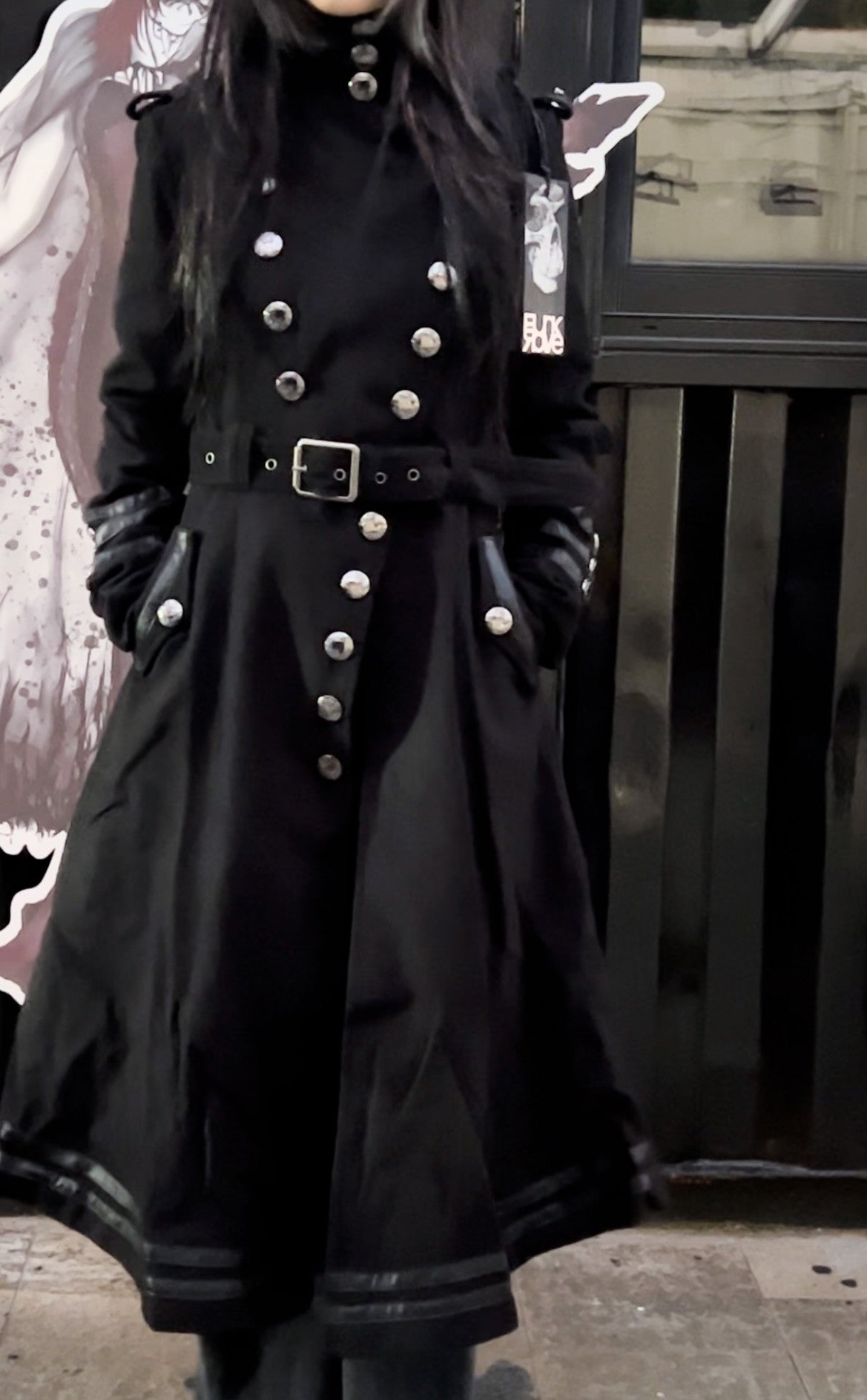 Punk-style Coat Short In The Front And Long In The Back With A Fitted Waist