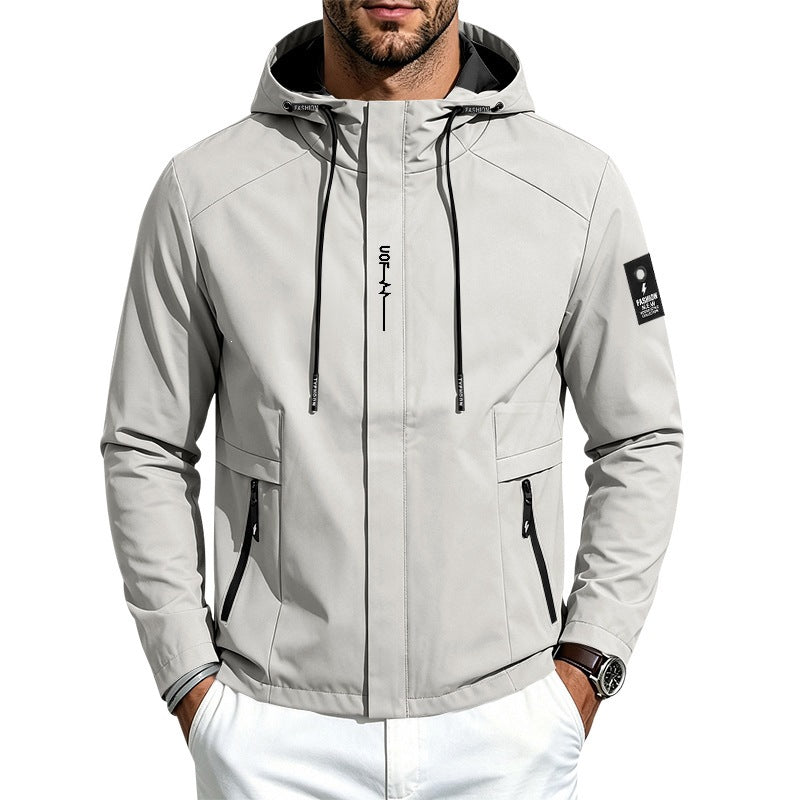 Mens Lightweight Loose-fit Outdoor Sports Hooded Jacket