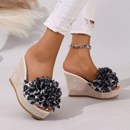 Women's Slippers Foreign Trade Strappy Thick-Soled Wedge Heel Plus-Size Sandals