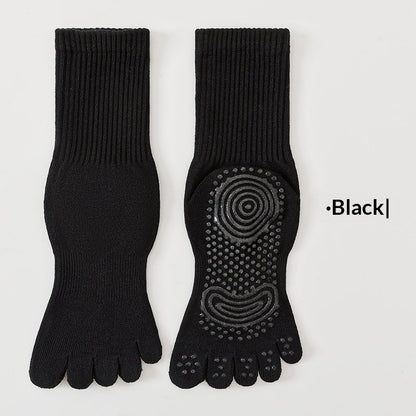 SpringSummer Yoga Socks Five-Toe Mid-Calf, Non-Slip