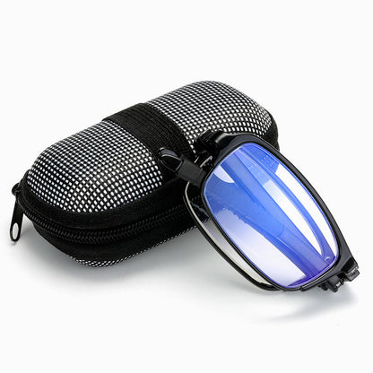 Men's And Women's Folding Portable Blue Film Reading Glasses