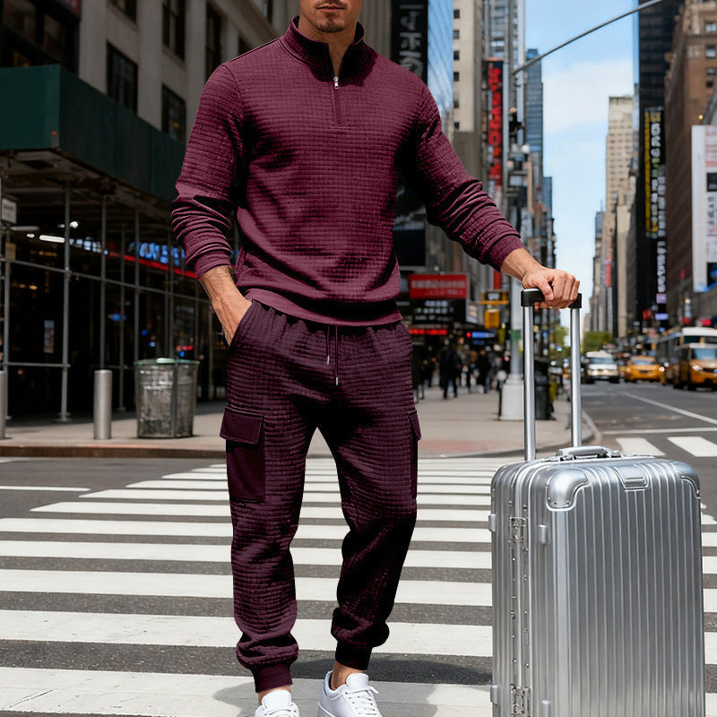 Mens Loose-Fit Casual Workwear Sports Suit
