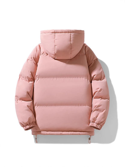 Womens Loose-fitting Solid-color Versatile Cotton Coat