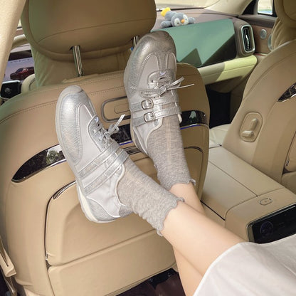 Versatile And Lightweight Retro Flat White Shoes For Women, 2026 New Summer Soft Soled Casual Training Board Shoes