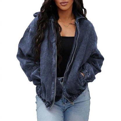 Womens Vintage Washed Denim Jacket