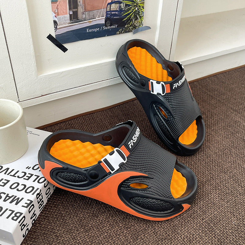Mens Soft-Soled Non-Slip Foot-Massage Dual-Wear Sports Sandals