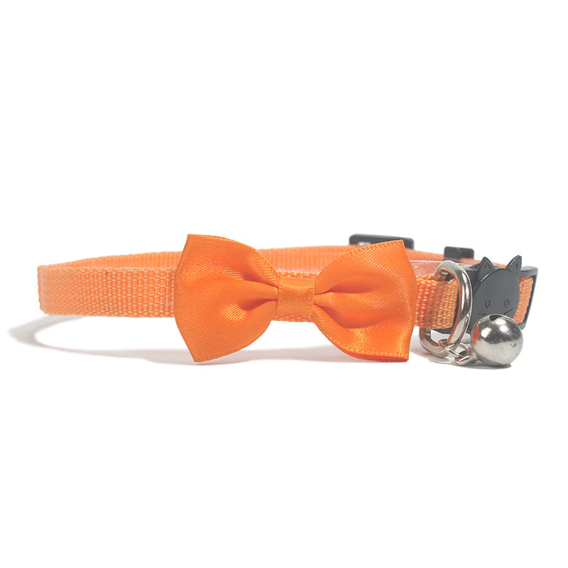 Pet Bow Collar Nylon Ribbon Multi-color Adjustable With Bell Pet Decorations