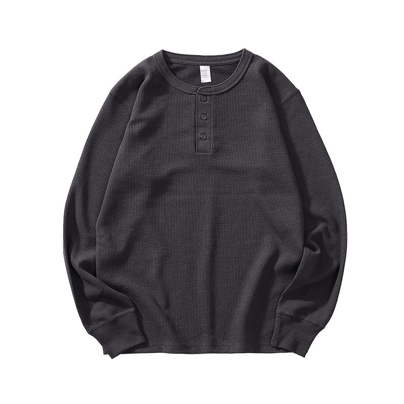 Mens Loose-fit Casual Comfortable Versatile Long-sleeve Crew Neck