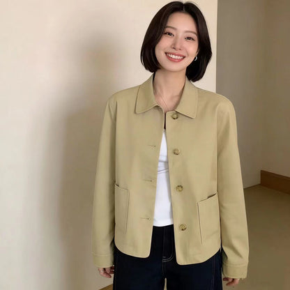 Japanese-style Minimalist Short Elegant Coat For Women