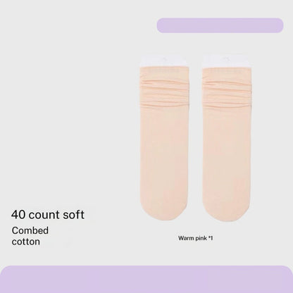 Combed Cotton Sweat-absorbent Deodorant Solid-color Knee-high Socks
