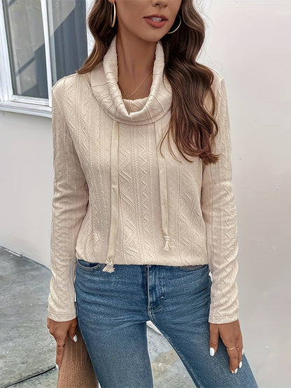 Autumn And Winter  Clothing Amazon Aliexpress Hot Selling Sweatshirt Long-Sleeved Hooded Drawstring Pullover Knitwear For Women