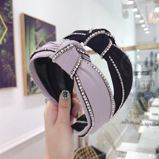 Fabric Diamond Knotted Toothed Headband